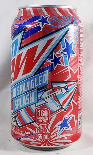 Mountain Dew Star Spangled Splash Red Berry UNOPEN EMPTY 12oz Can USA 2024 LtdEd