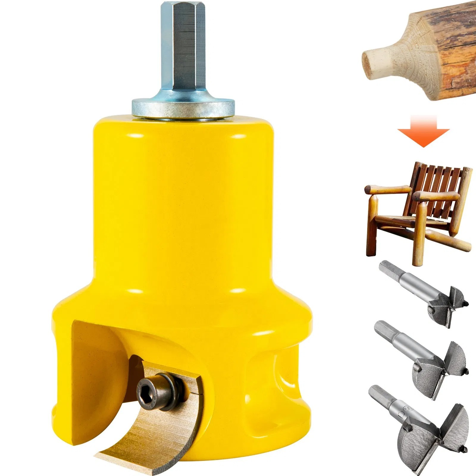 Tenon Cutter, 1.5" / 38 mm Diameter, Premium Aluminum & Steel Log Furniture