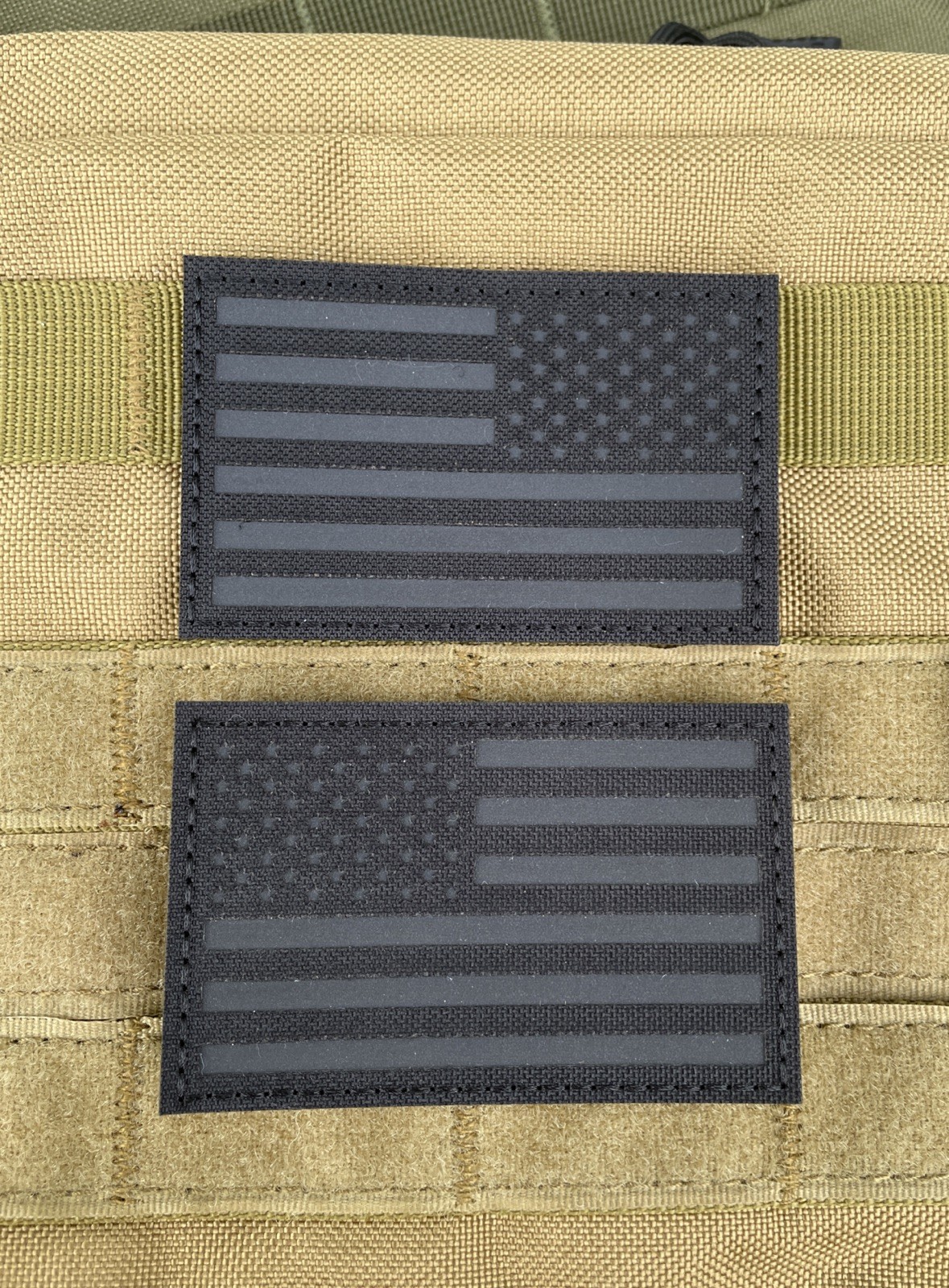 IR American Flag America USA Military Combat Tactical patch Black 3.3” Set