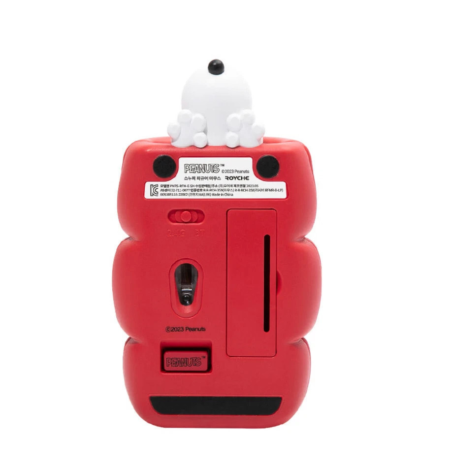 Official Peanuts Snoopy Figure Bluetooth 2.4G Dual Wireless Mouse Red - New