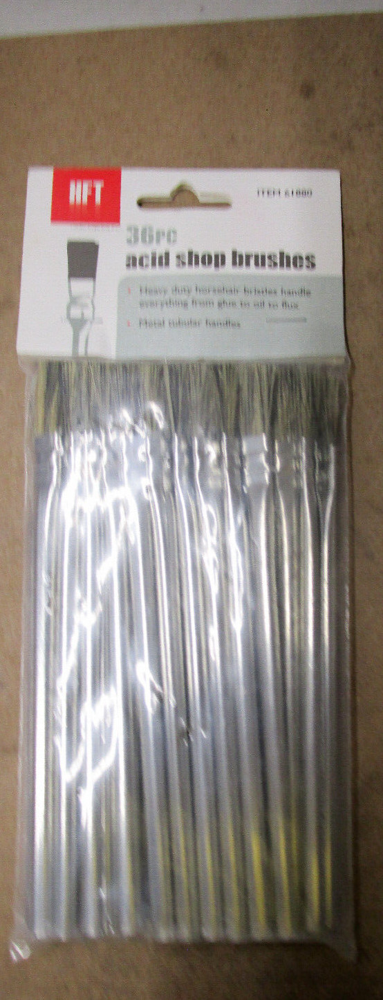 Horsehair Bristle Acid Shop Brushes 1/2" 36 Piece