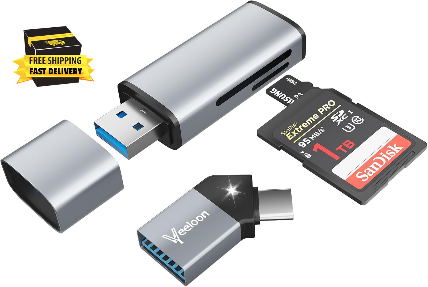 SD Card Reader for Macbook,Usb 3.0 Type C Micro SD Card Adapter with Angled USB
