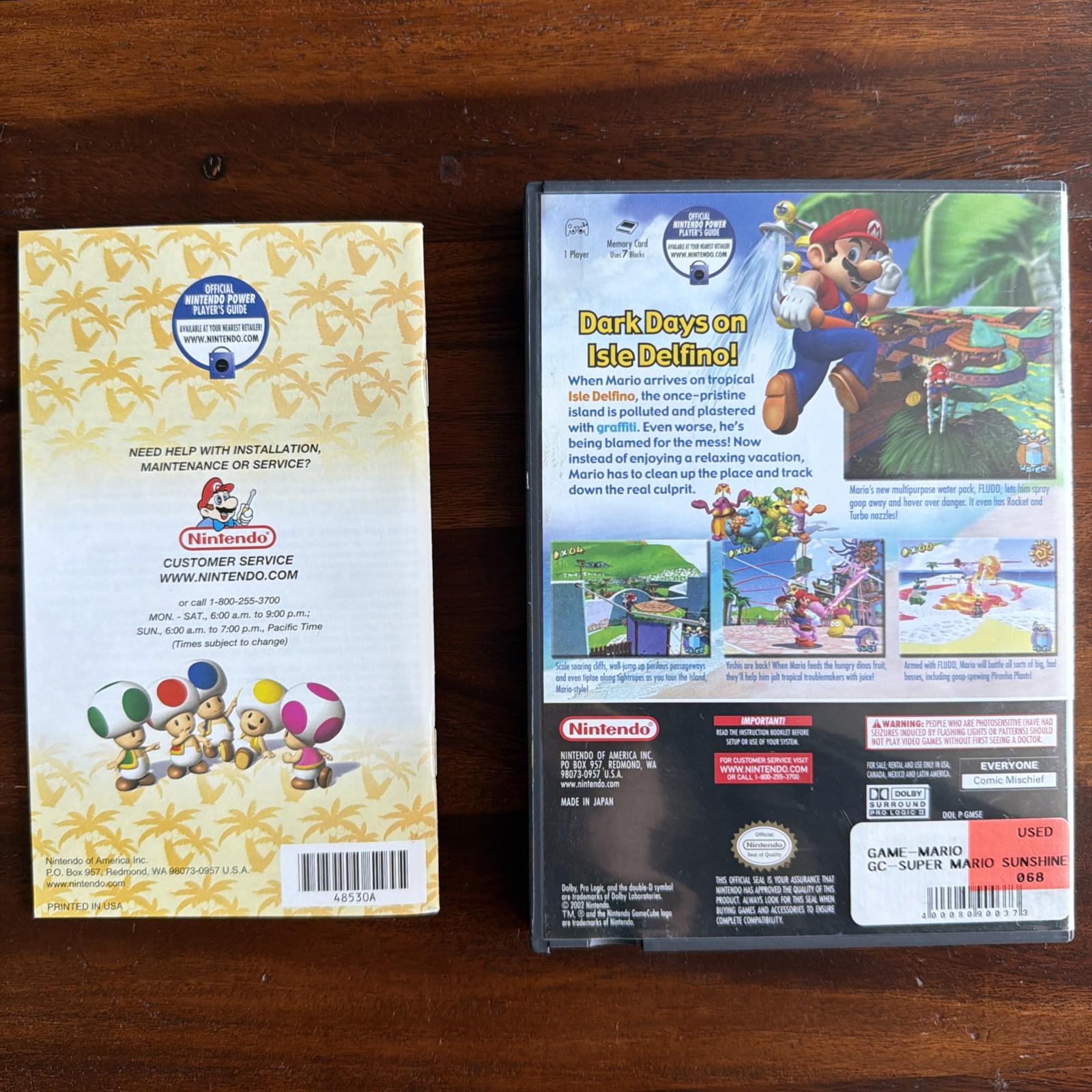 Super Mario Sunshine GameCube Case And Booklet Only