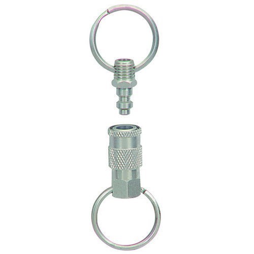Pull Apart 2 Piece Automotive Air Coupler Disconnect / Release Key Ring Chain