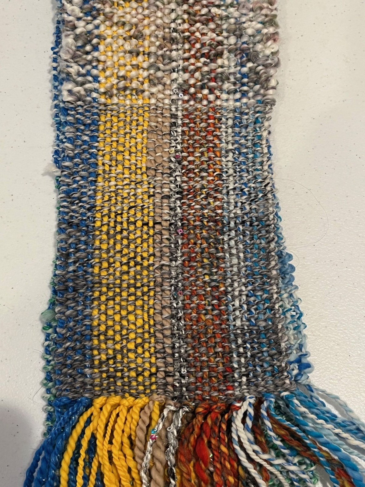 Multi-Colored Self-Striping Handwoven Scarf