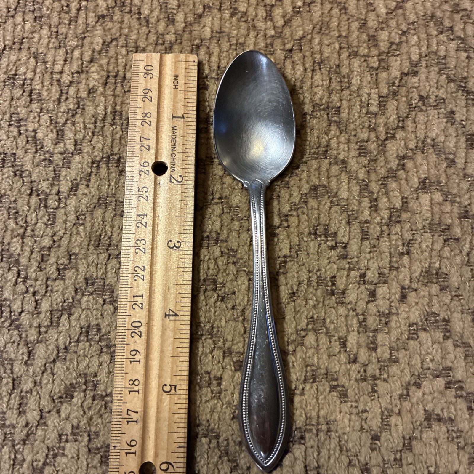 Oneida USA Glossy Stainless ARBOR Outline Bead Point Tip TEASPOON 6”