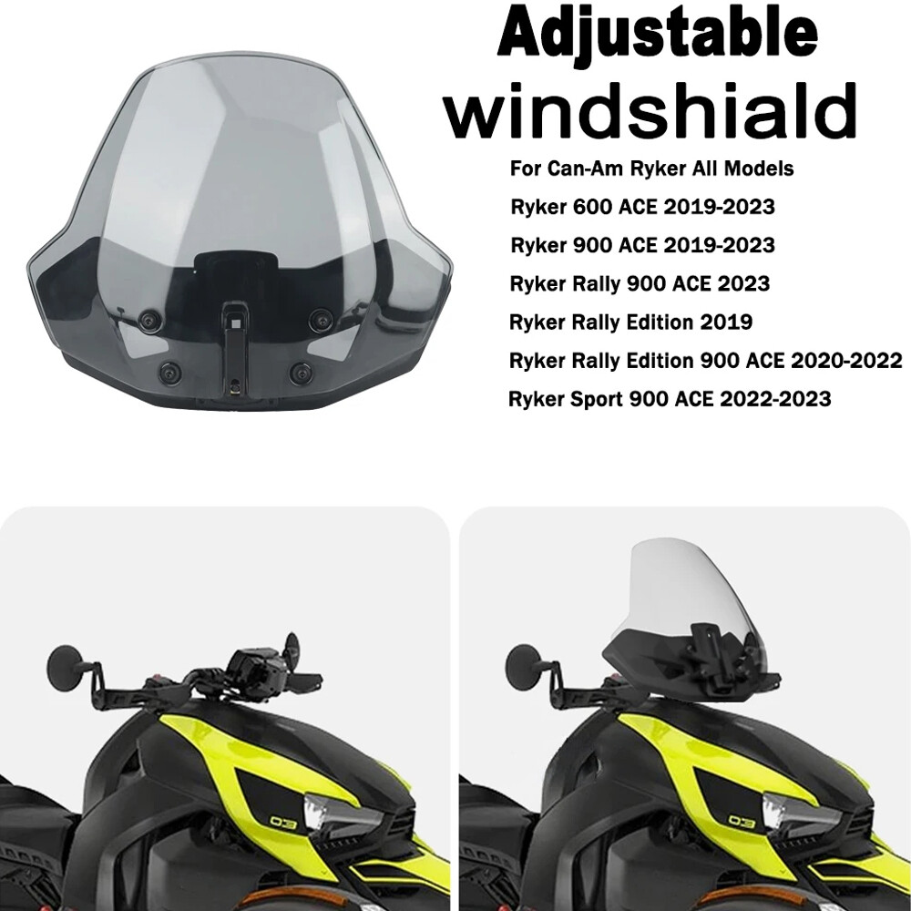 Windshield Adjustable Windscreen for Can Am Ryker 600 900 Sport&Rally 2019-2024