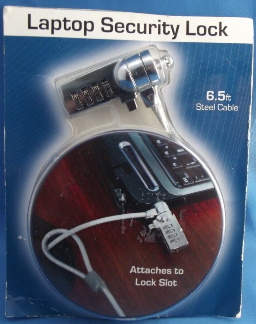 Tech Universe Laptop Security Lock 6.5 Ft Steel Cable New Unopened Package