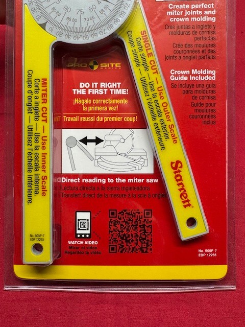 Starrett 505P-7 Dial Reading Miter Protractor, 7" Plastic IN STOCK