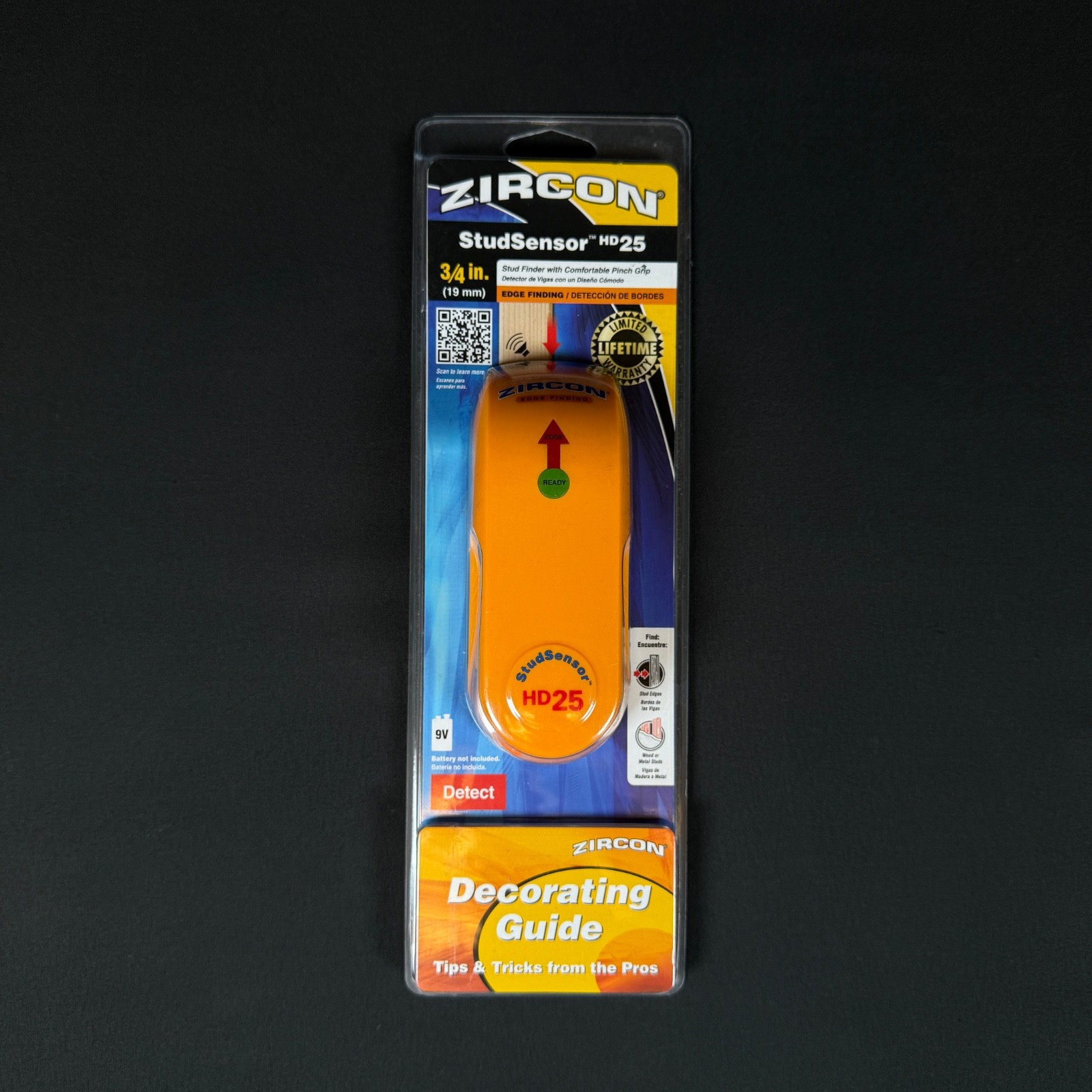Zircon StudSensor HD25 Stud Finder with Decorating Guide - New