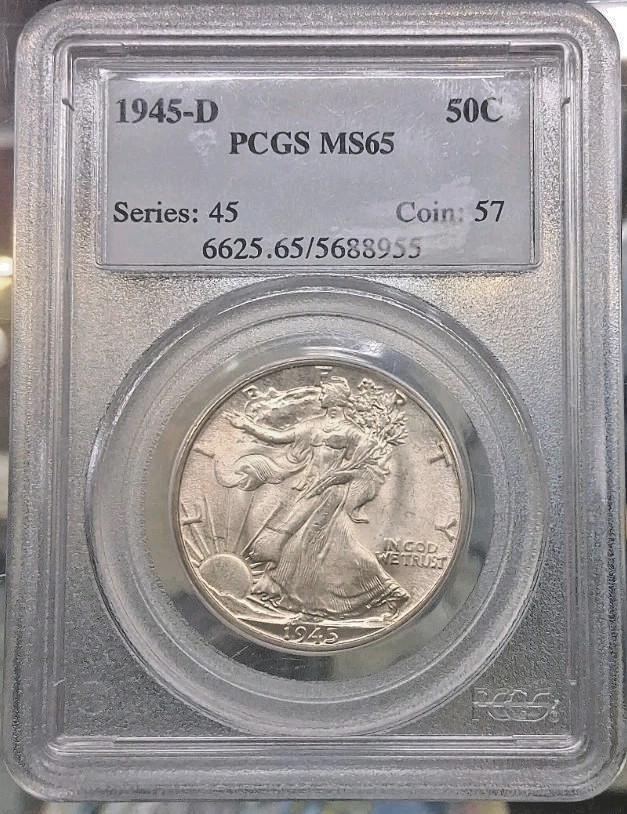 1945-D Walking Liberty Silver Half Dollar - Denver - PCGS MS65 - A6