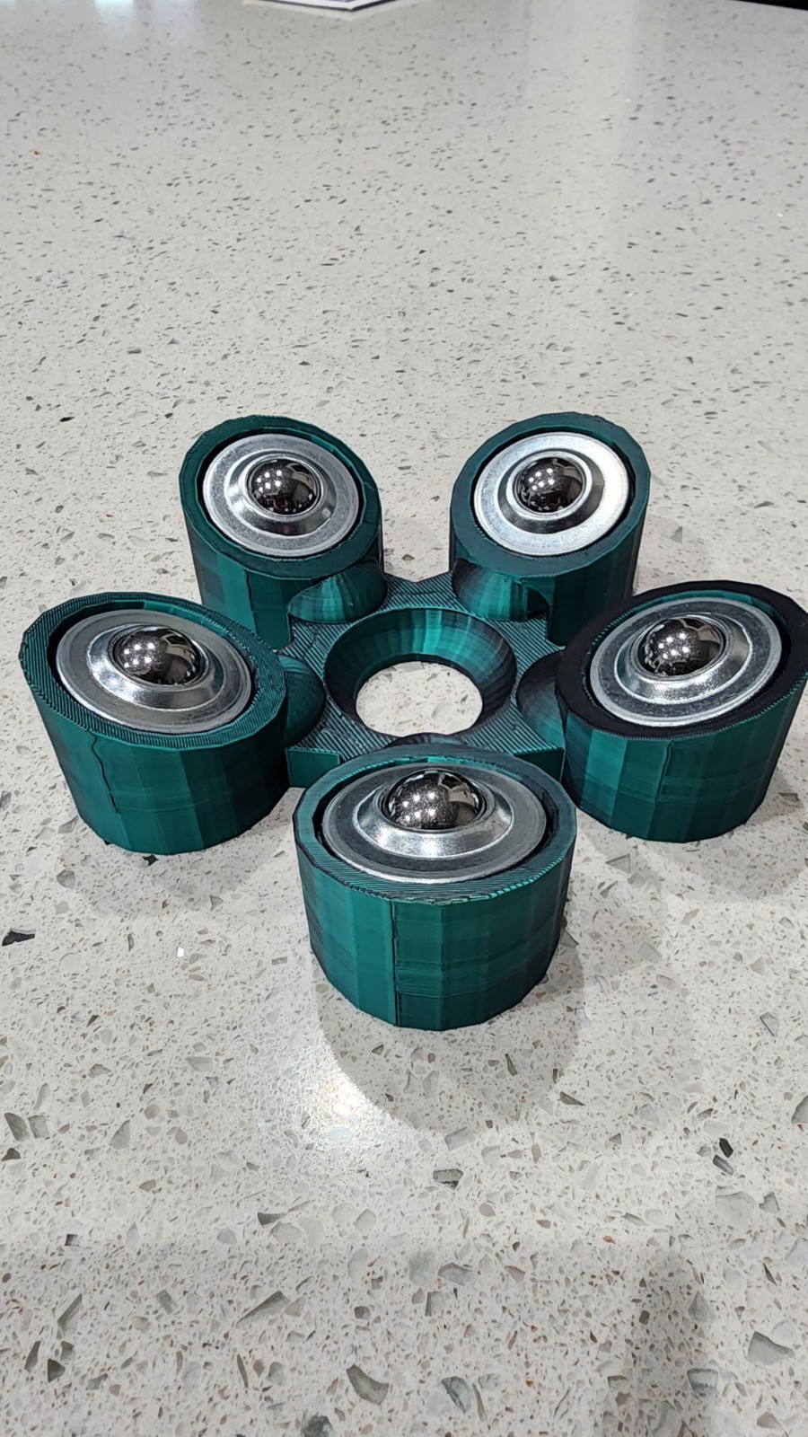 Bowling Ball Spinner Cup - Black And Green