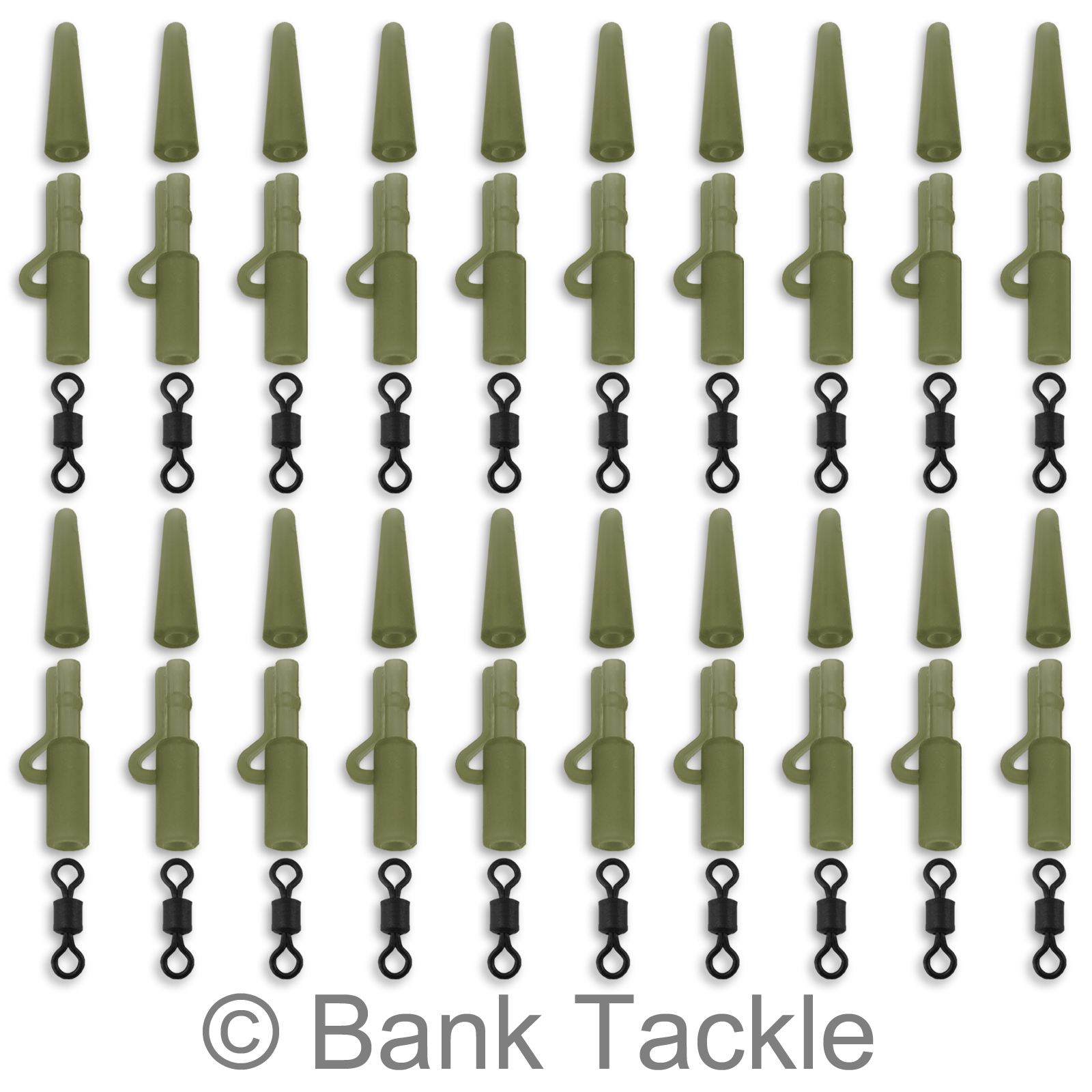 Safety Lead Clip System 60 Piece Translucent Green Carp Fishing Tackle (A4)