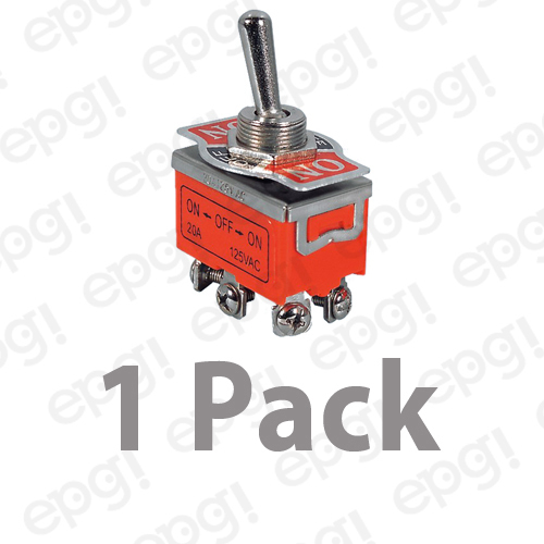 1 PIECE - DPDT (ON/ON) MEDIUM DUTY TOGGLE SWITCH 10AMP-125V # ST93-1PK
