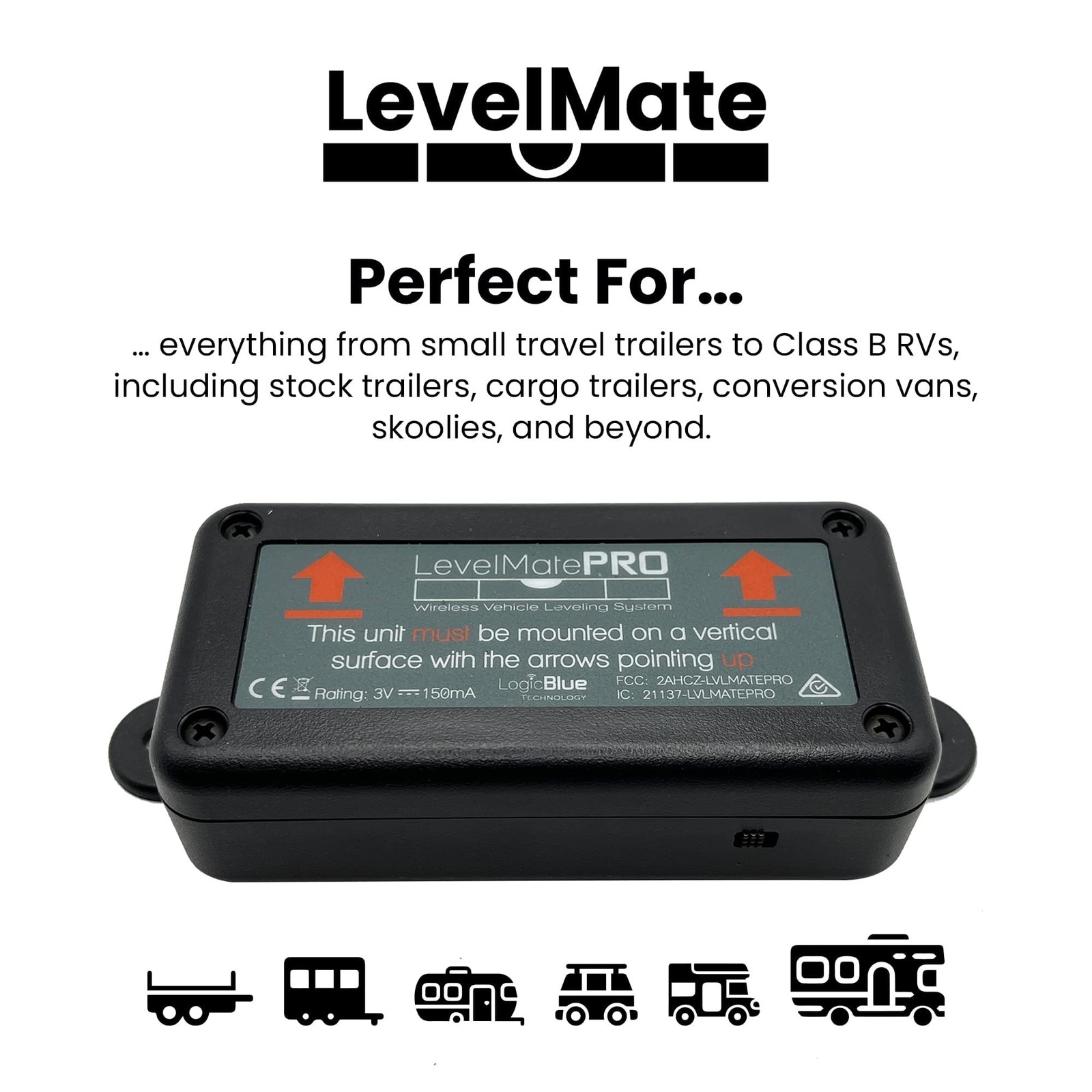 LogicBlue Technology LevelMatePRO Wireless RV Leveling LevelMatePRO, Black