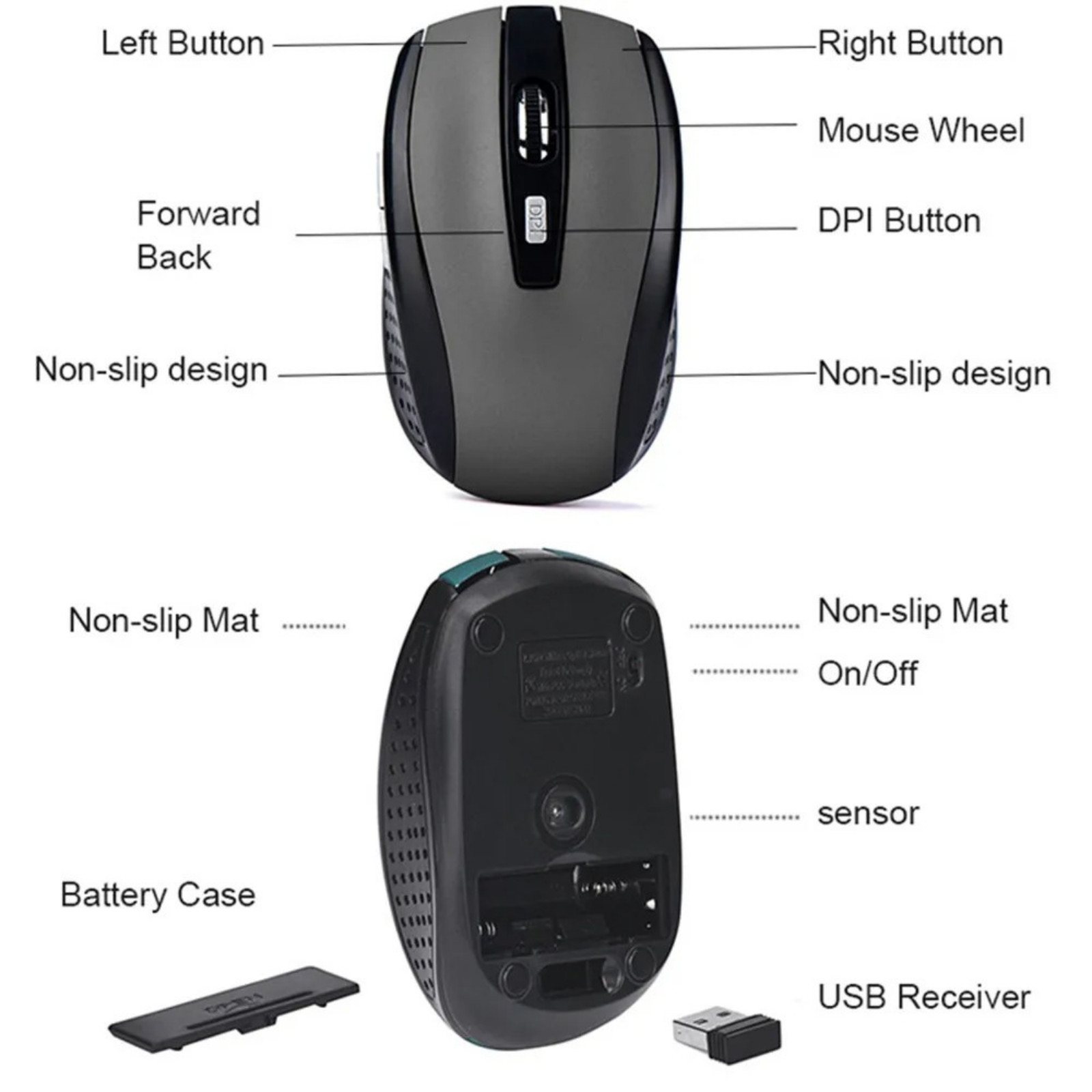 Wireless Optical Mouse Mice 2.4GHz USB Receiver For Laptop PC Computer DPI lot