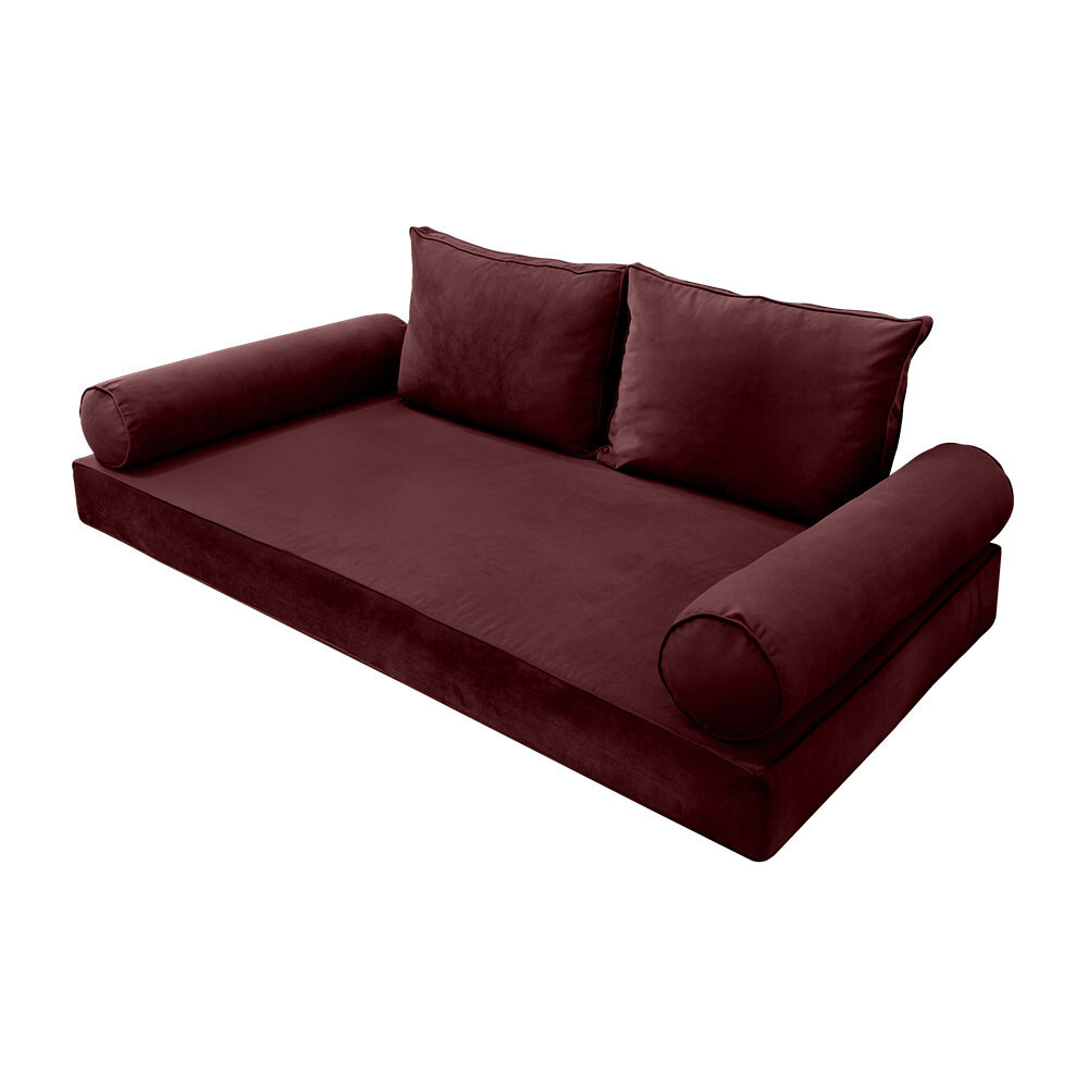 |SLIPCOVER ONLY| V1 Velvet Indoor Daybed Mattress Pillow Pipe Trim Full AD368