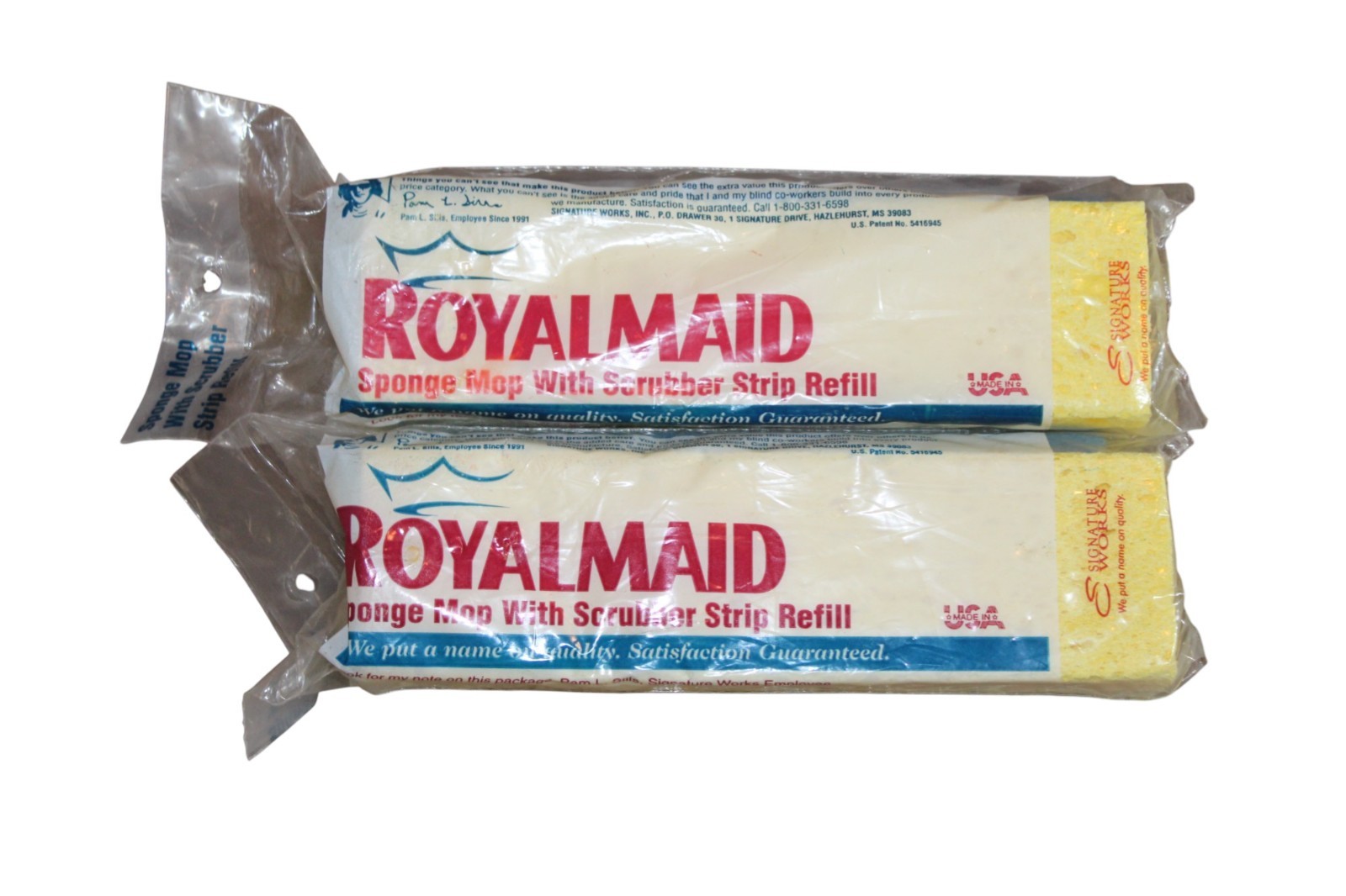 Royal Maid Sponge Mop With Scrubber Strip Refill Lot Of 2 Royal Maid NOS