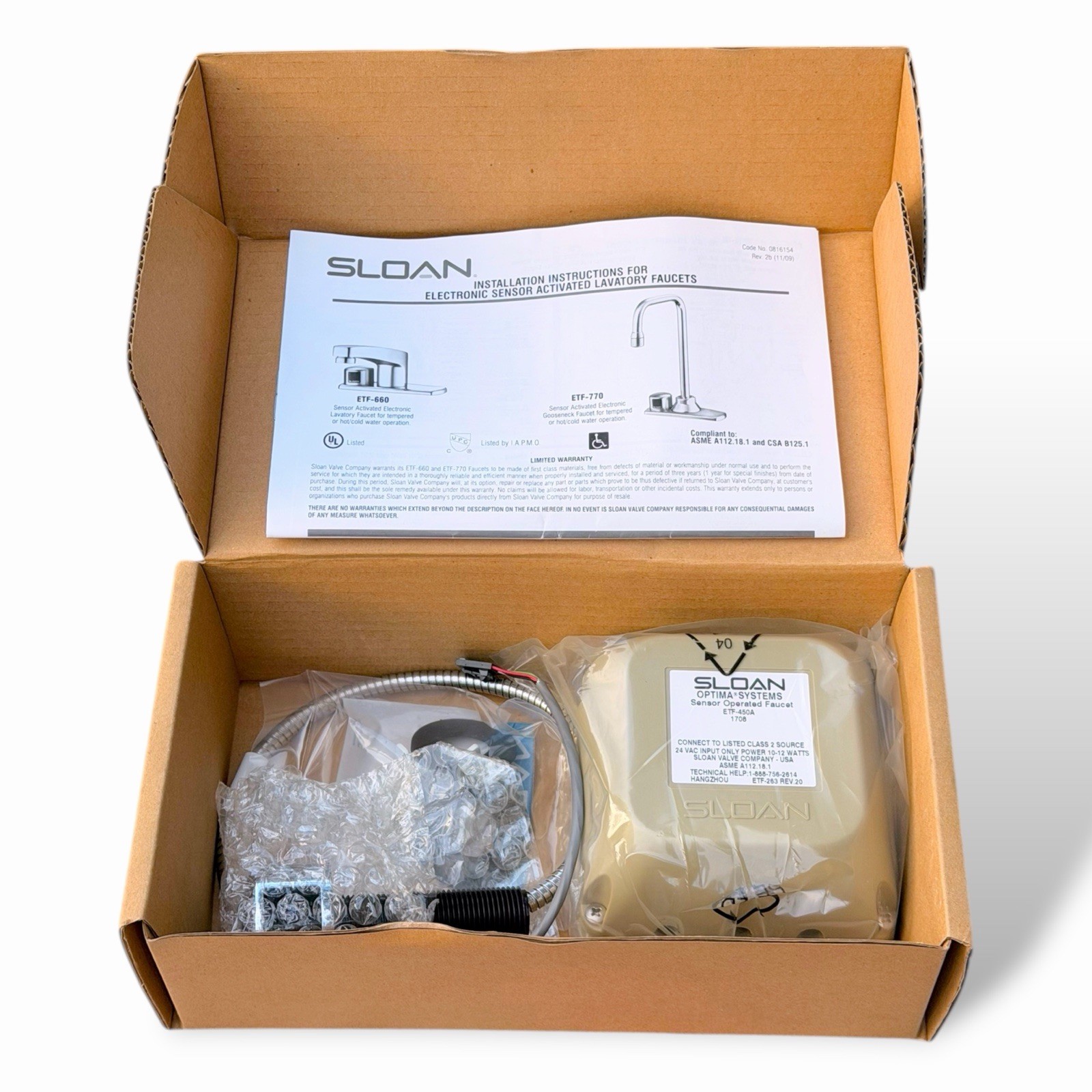 Sloan ETF-450-A Splash-Proof Junction Box ETF1019A-LL 3365460 Mic Sensor Kit