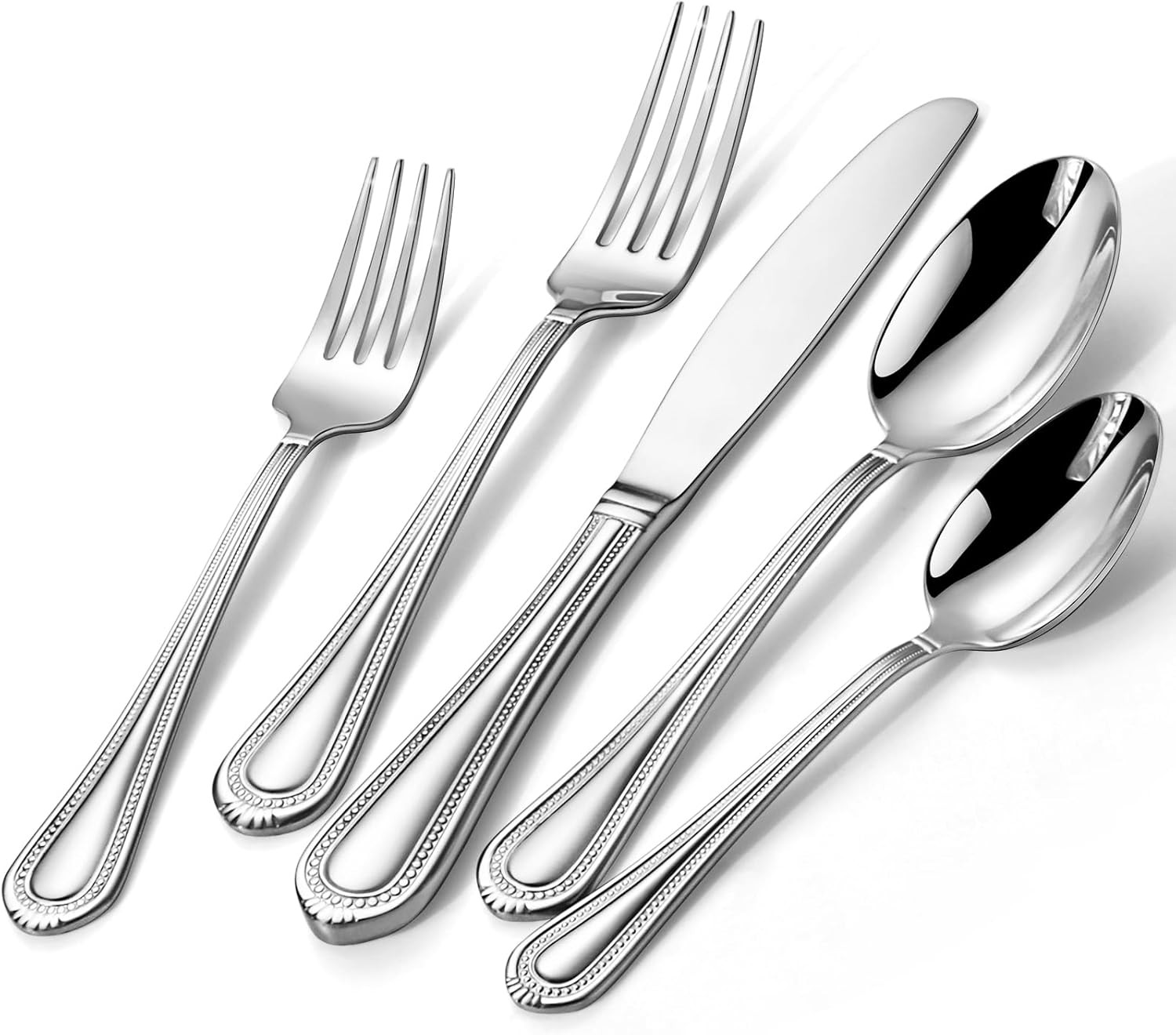 Silverware Set for 8, 40-Piece 18/10 Stainless Steel Flatware Set