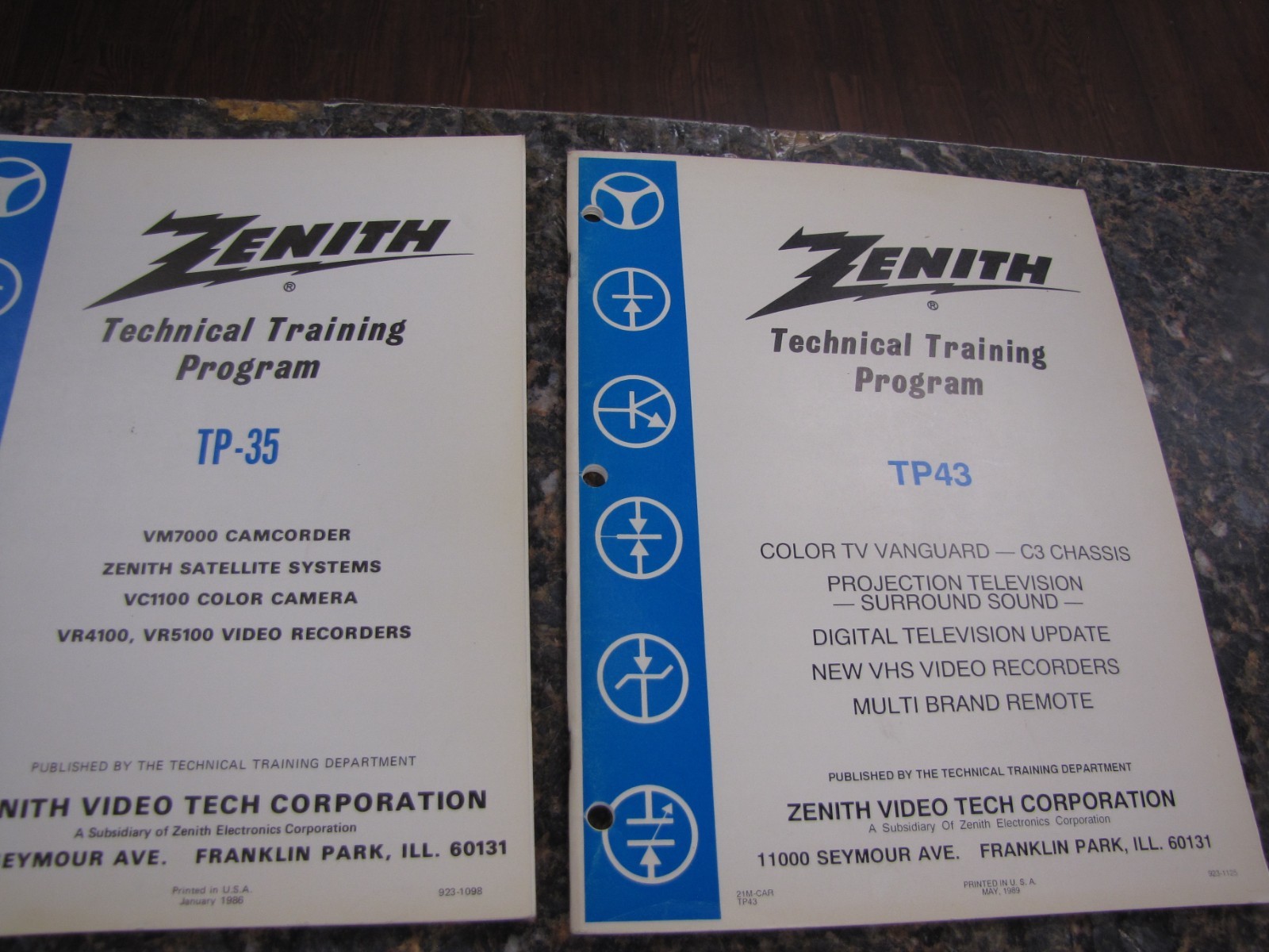 Lot of (5) Zenith Technical Training Program TP30/TP34/TP34S/TP-35/TP43