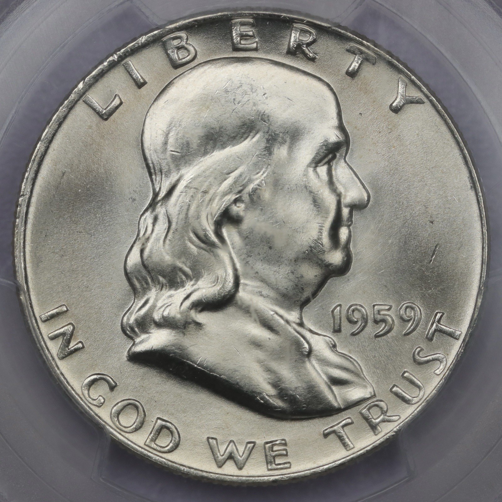 1959-D 50c Franklin Half Dollar - PCGS MS 65 FBL