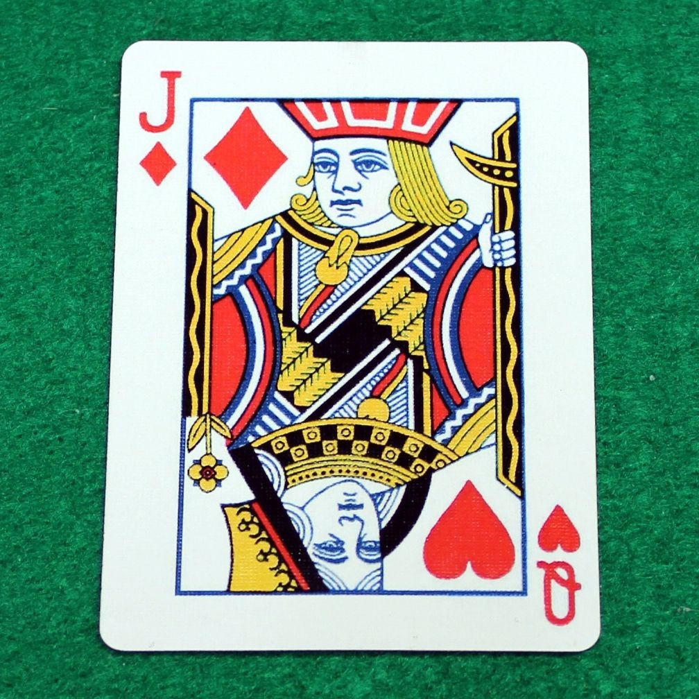 Jack of Diamonds / Queen of Hearts - Mashup, Bicycle Printed Gaff Card, Red