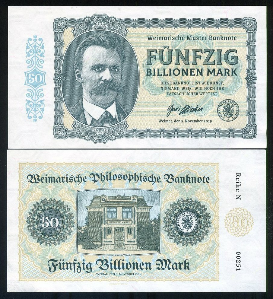 Germany, 50 Billion Mark, Private Issue Note, 2019, N-Serie, Friedrich Nietzsche