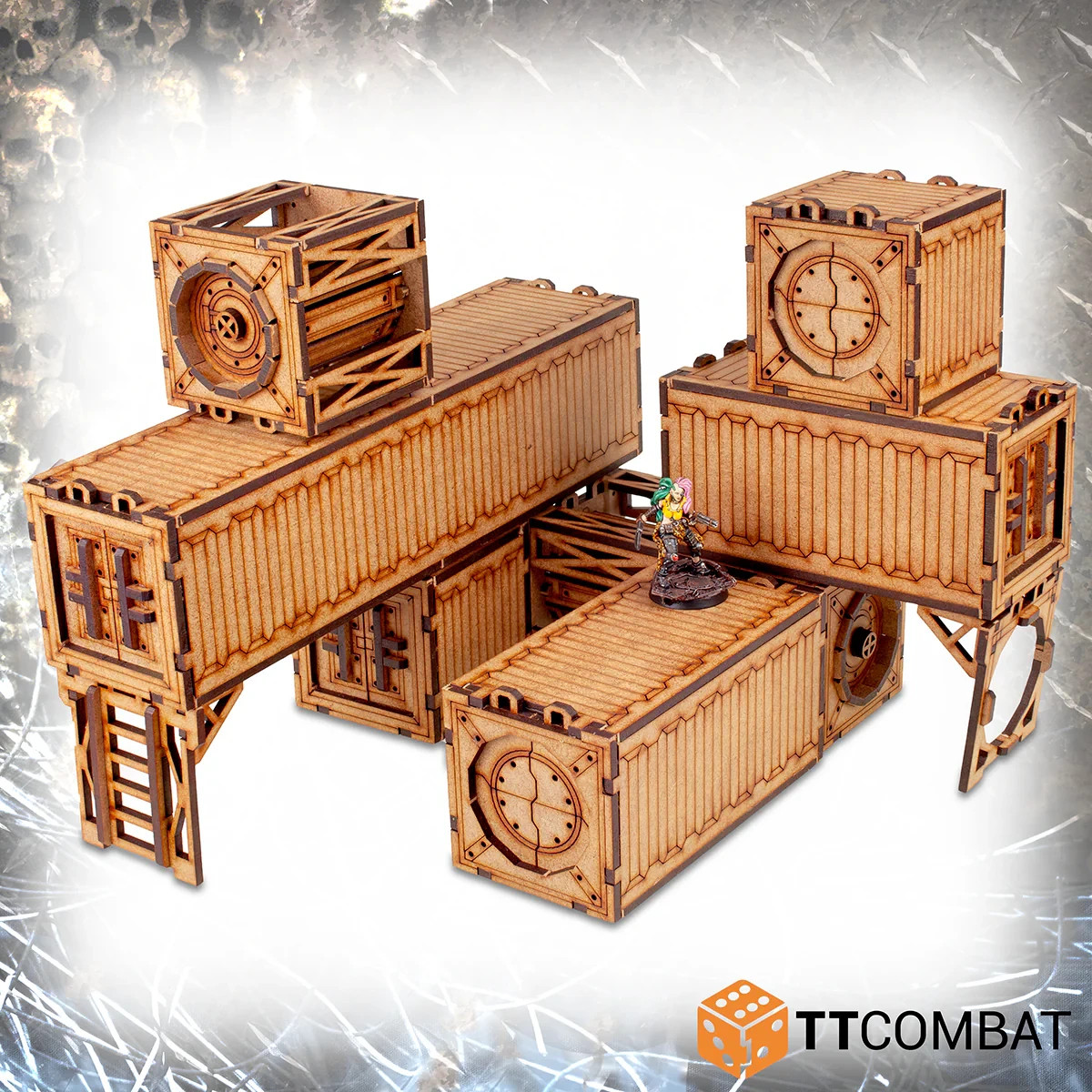 TTCombat TTSCW-SFG-155 Freighter Graveyard Small Containers (Sci-Fi Gothic) Kit