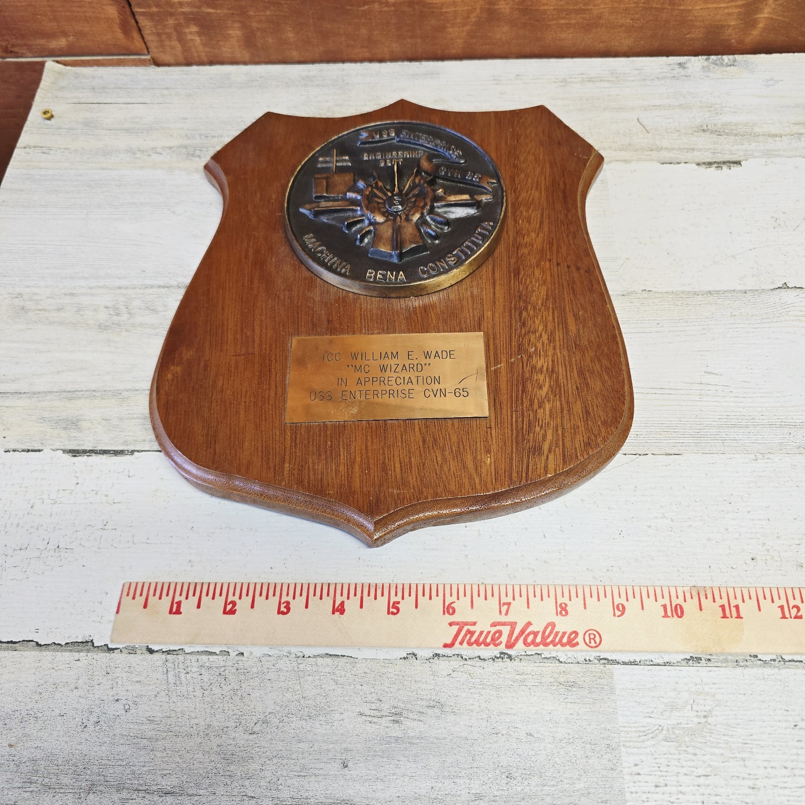 USS Enterprise (CVN-65) Solid Bronze Brass Medallion Plaque Large Heavy