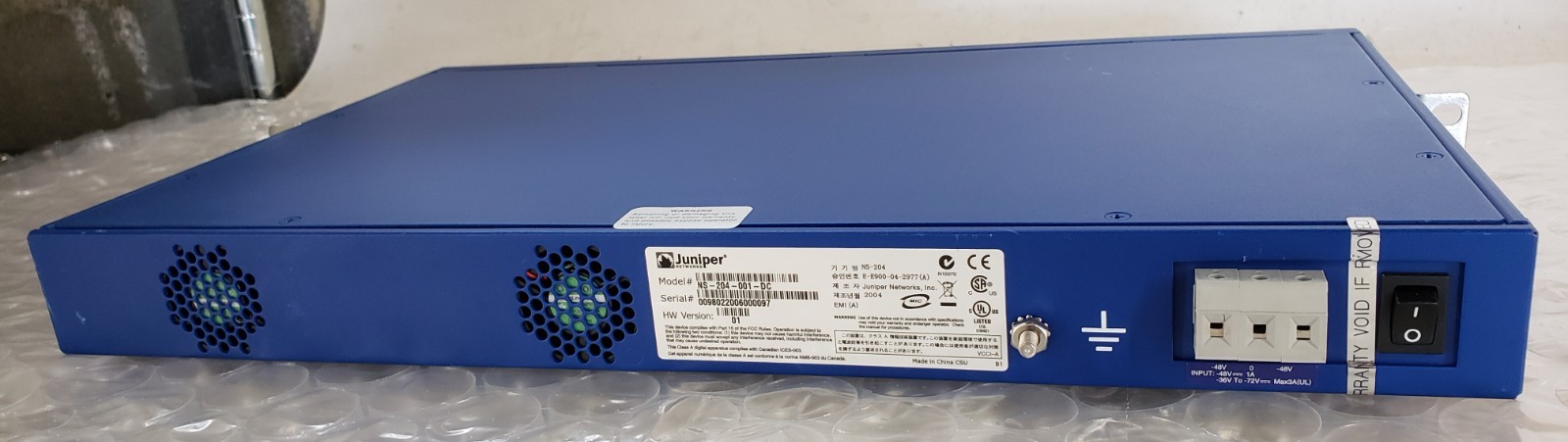 Juniper NetScreen-204 NS-204-001-DC Firewall Security Appliance w/ 2x Ears