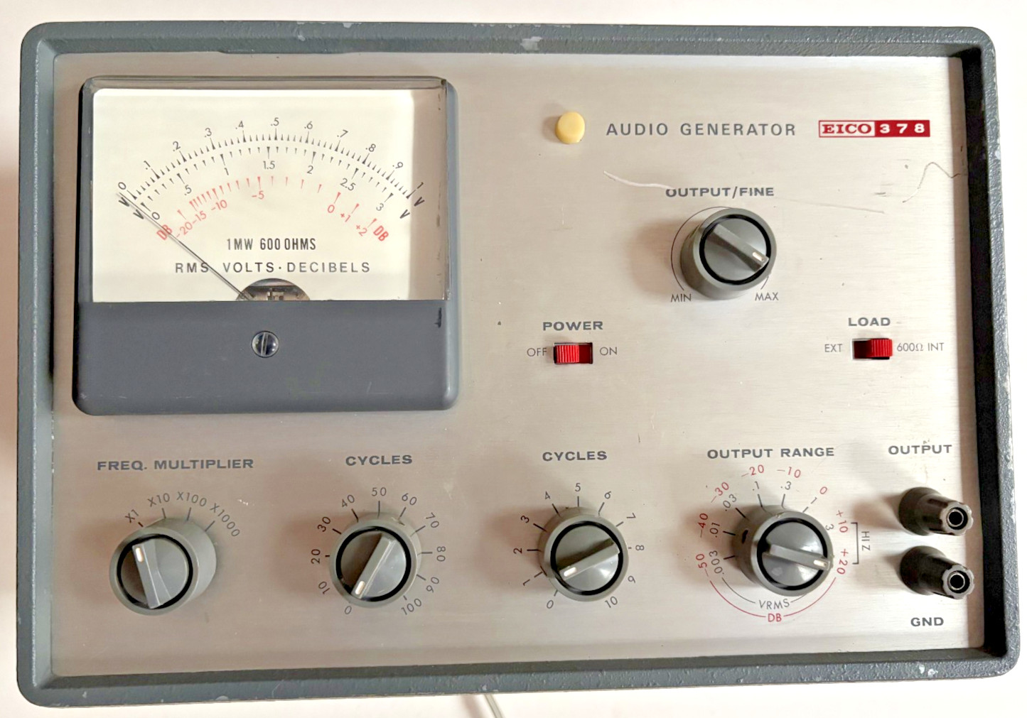 EICO 378 Audio Generator 1mw 600 Ohms RMS Volts-Decibels - works - with manuals