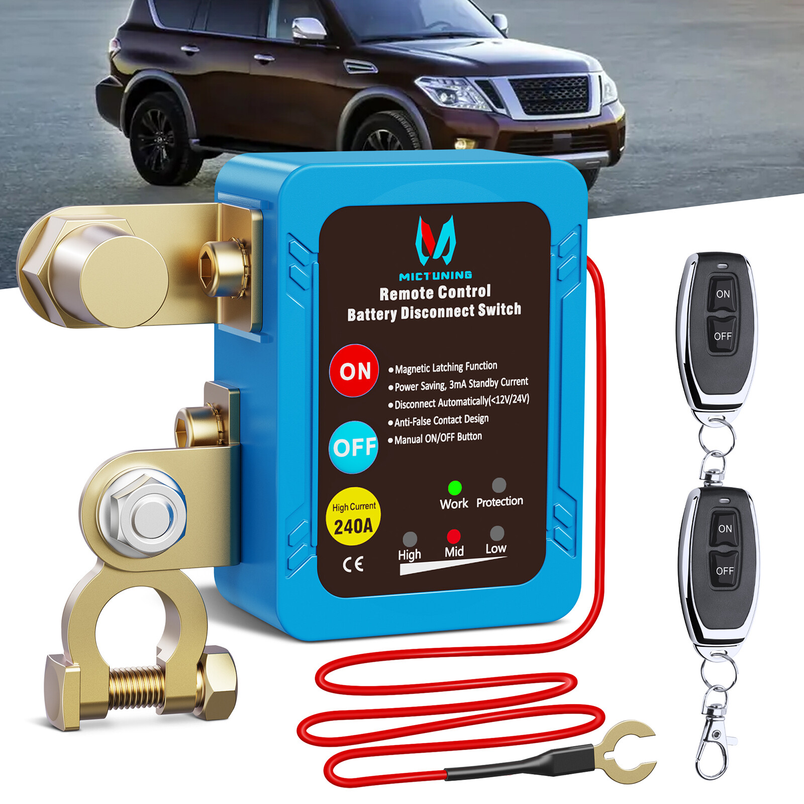 Car Battery Switch Disconnect Power Kill Master Isolator Cut Off Remote Control