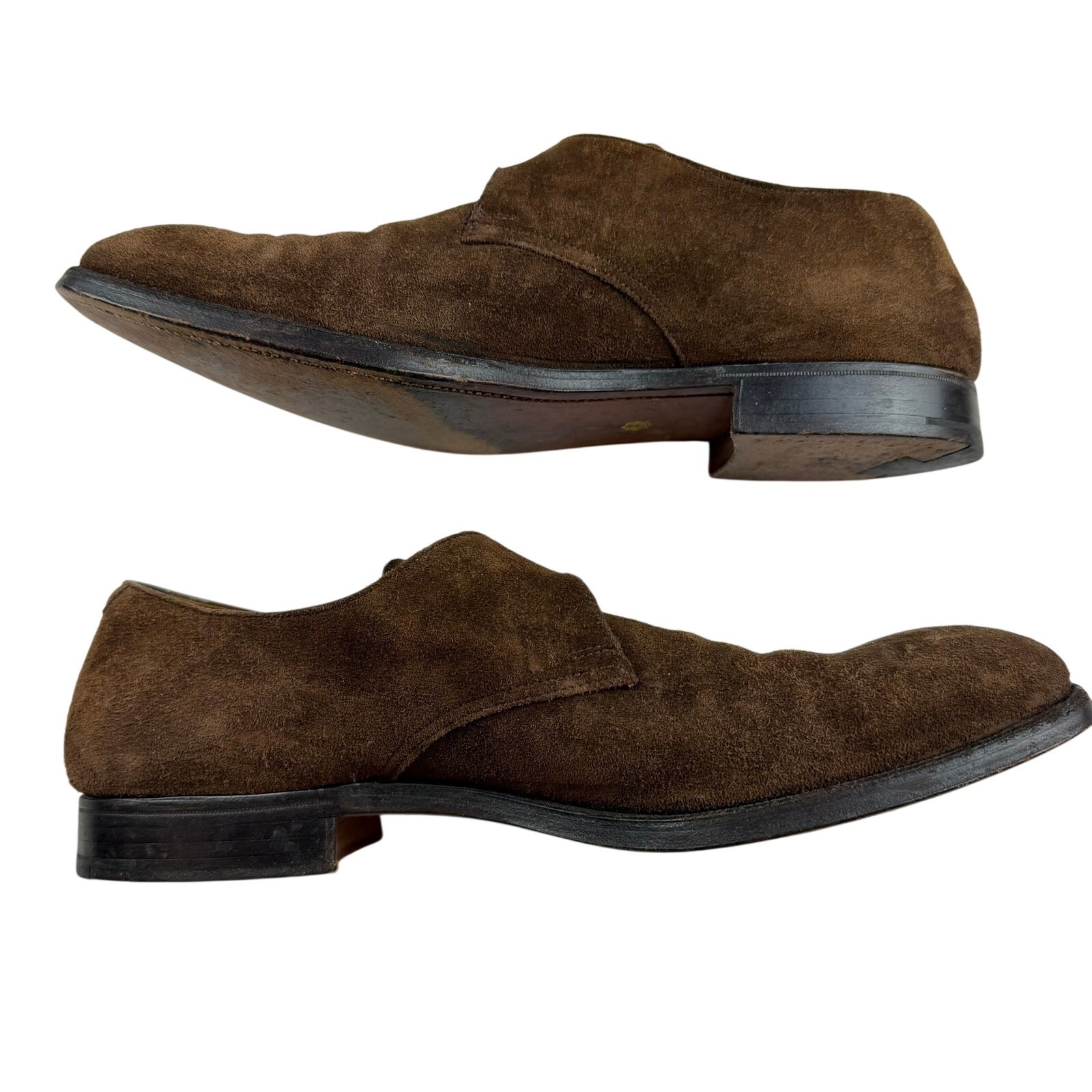 Tom James Laxton Suede Monk Strap Shoes 10.5D England