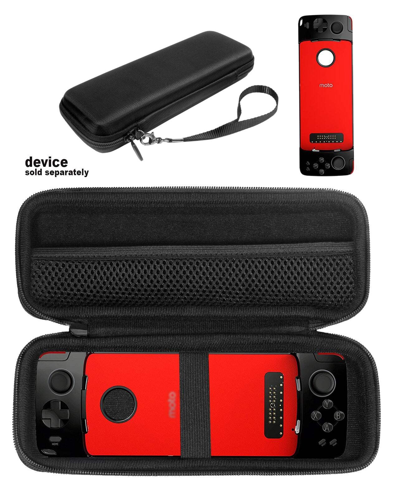 WGear Protective Case for Gamepad Moto Z, Base with Elastic Secure Strap for Gam