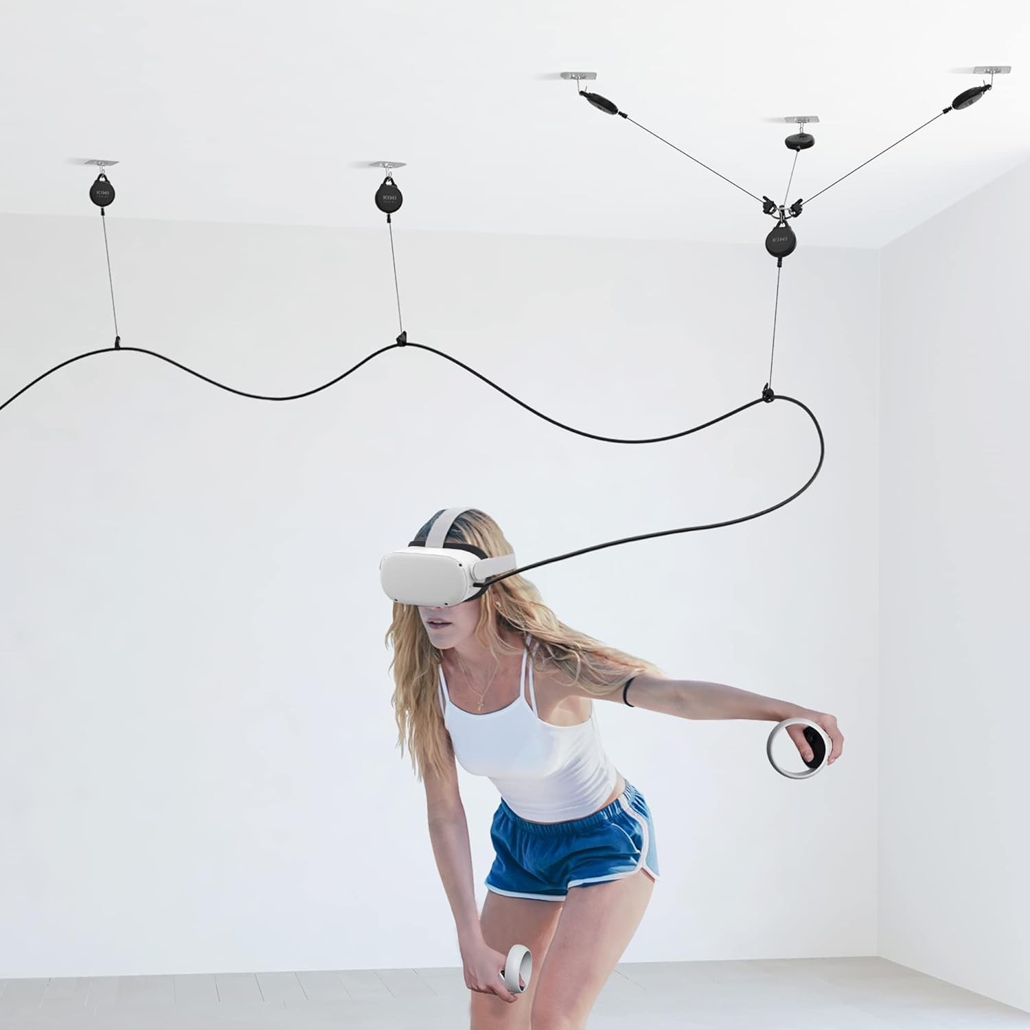 [Pro Version] VR Cable Management, 3 Packs VR Pulley System Compa...