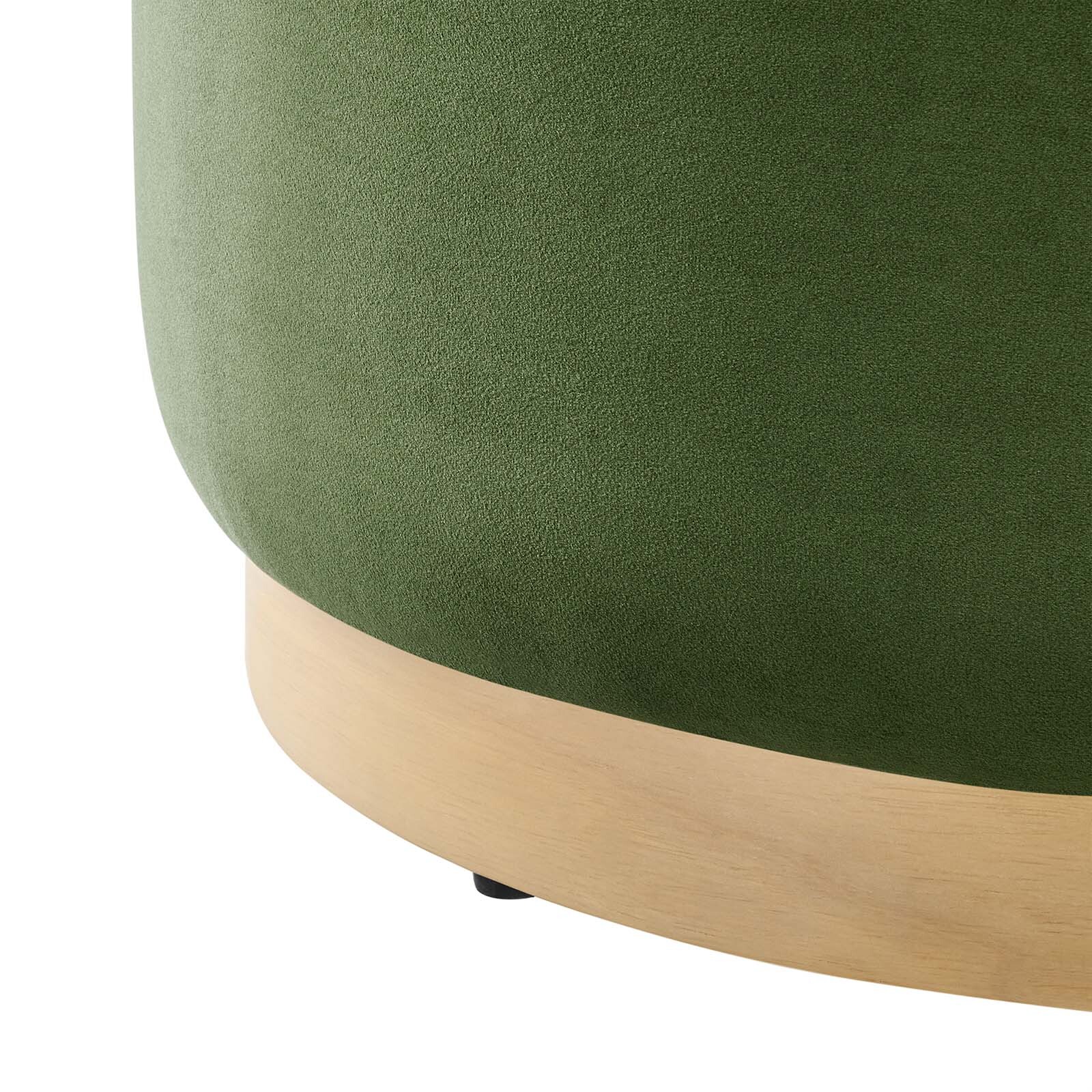 Modway Large 23" Round Performance Velvet Upholstered Ottoman