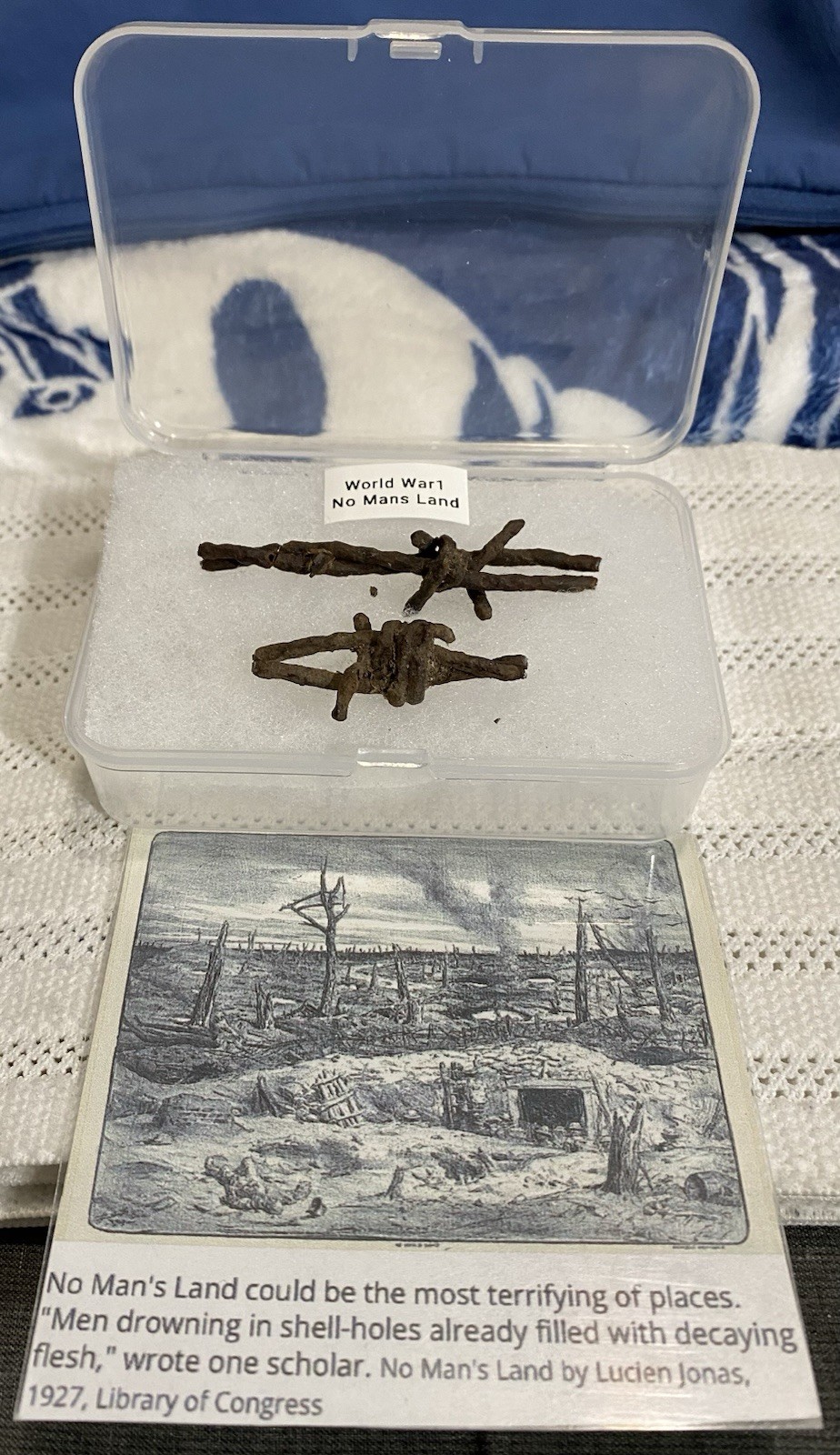 WW1 Relic,No Man’s Land,World War1 Barb Wire,Collectors Case