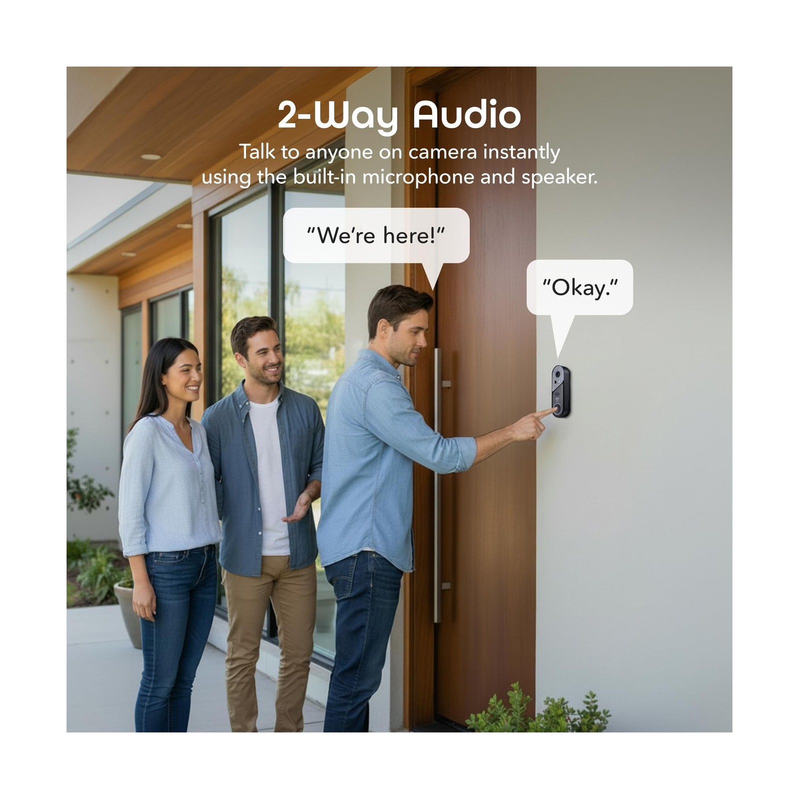 Geeni Halo 3MP Smart Video Doorbell Camera – Battery Powered or Hardwired