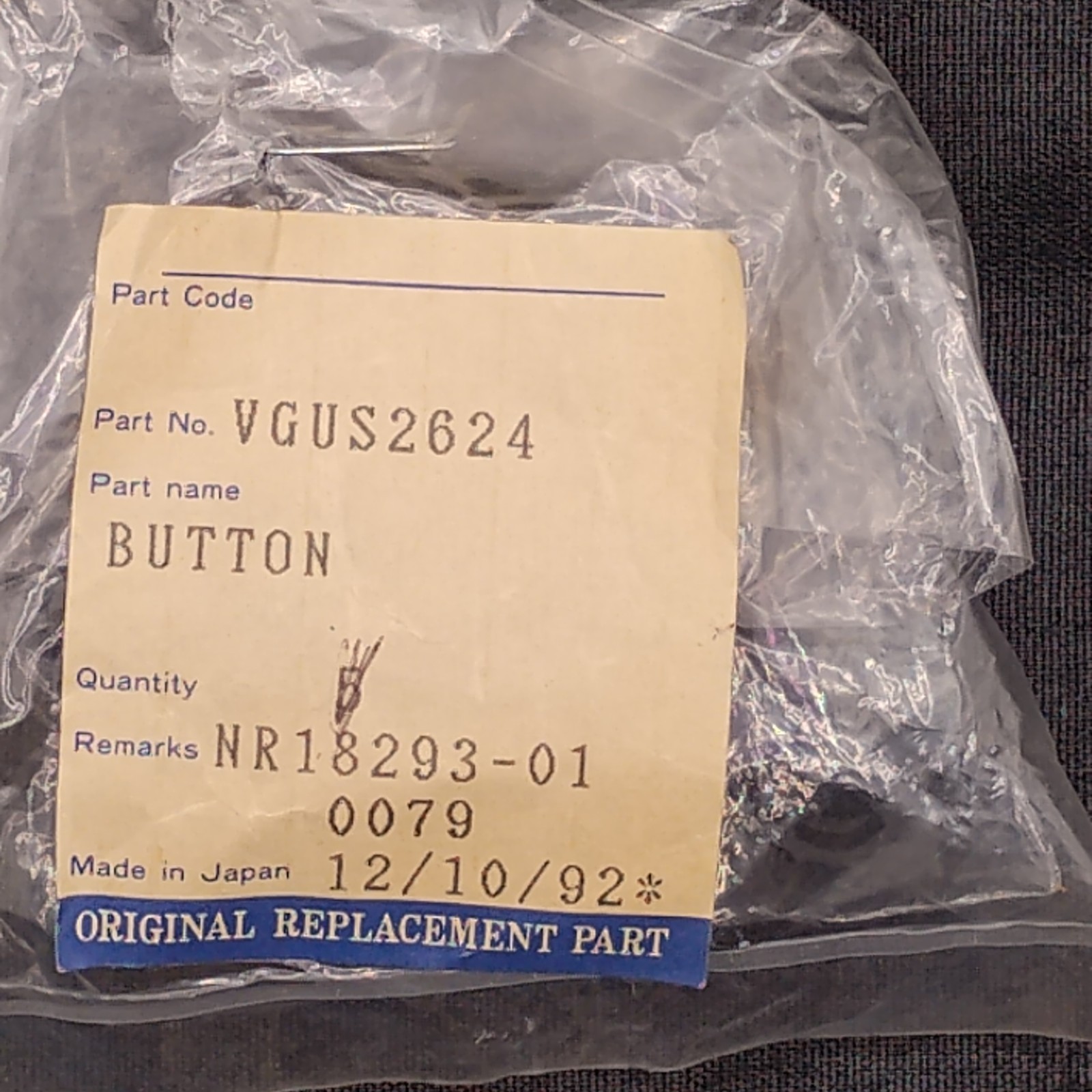 VGUS2624 button for Panasonic AG186 AG187 Magnavox CVR325AV01 camcorders