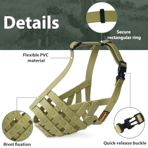 Basket Muzzle for Large Medium Dogs - Prevent Biting, Scavenging, Lightweight, A