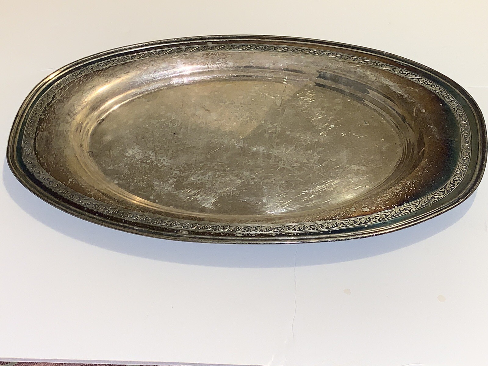 Unknown Untested Hallmark Oval Platter Silver? Plated?