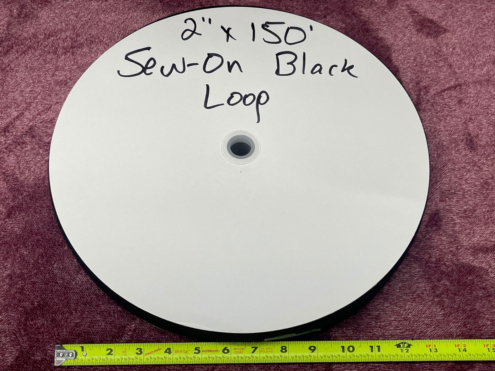 2 inch x 150 foot Black Adhesive Loop Side Only Tape for Hook & Loop