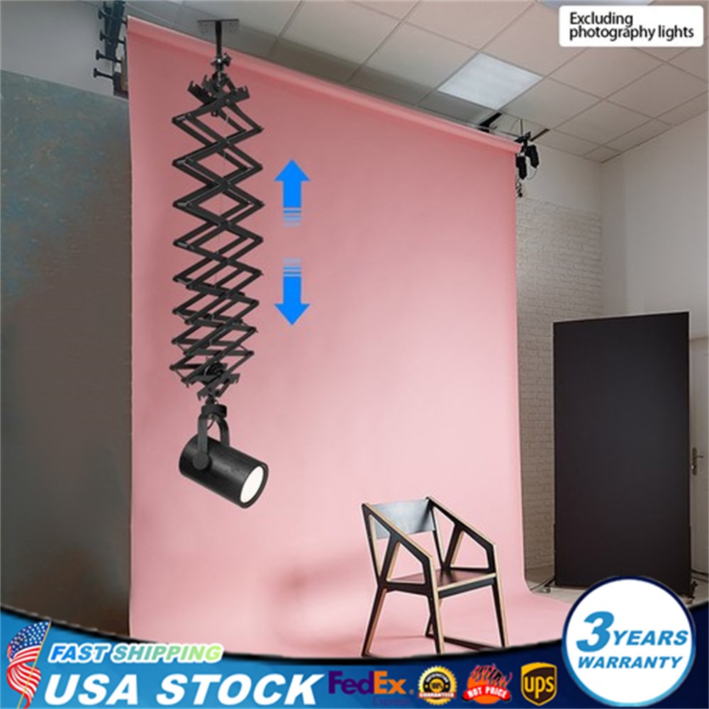 Light Wall Mounted W/ Rope Drop Photograph for Studio Photography Ceiling Rail