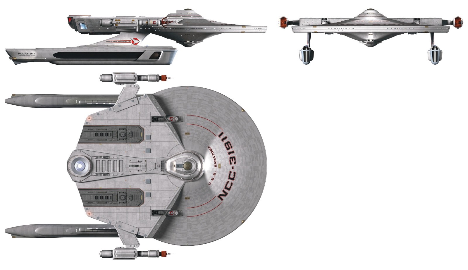 AMT Star Trek 1/2500  scale USS SARATOGA NCC-31911 MODEL KIT WITH DECALS!