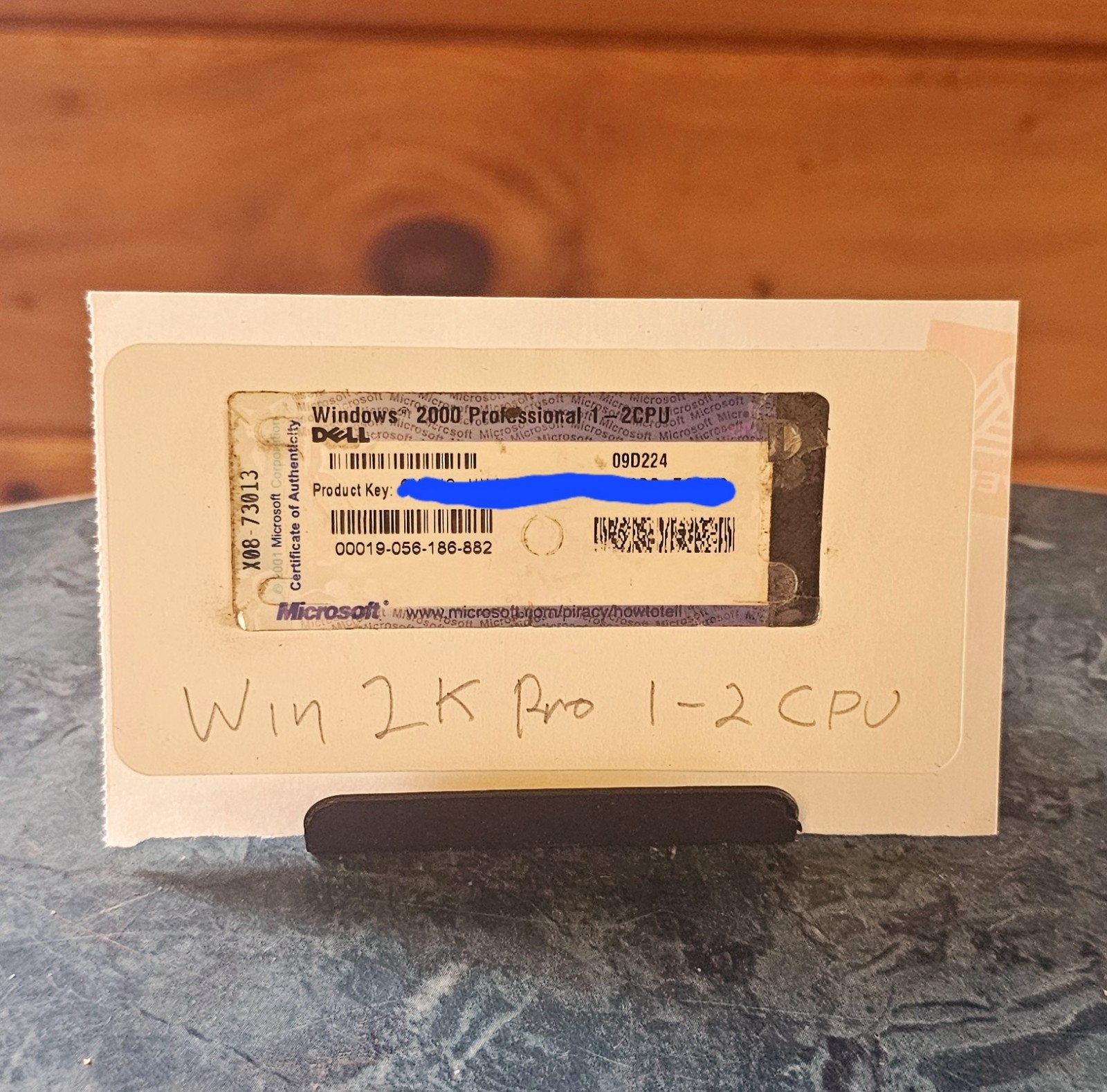 Windows 2000 Professional 1-2 CPU Dell OEM License Key COA