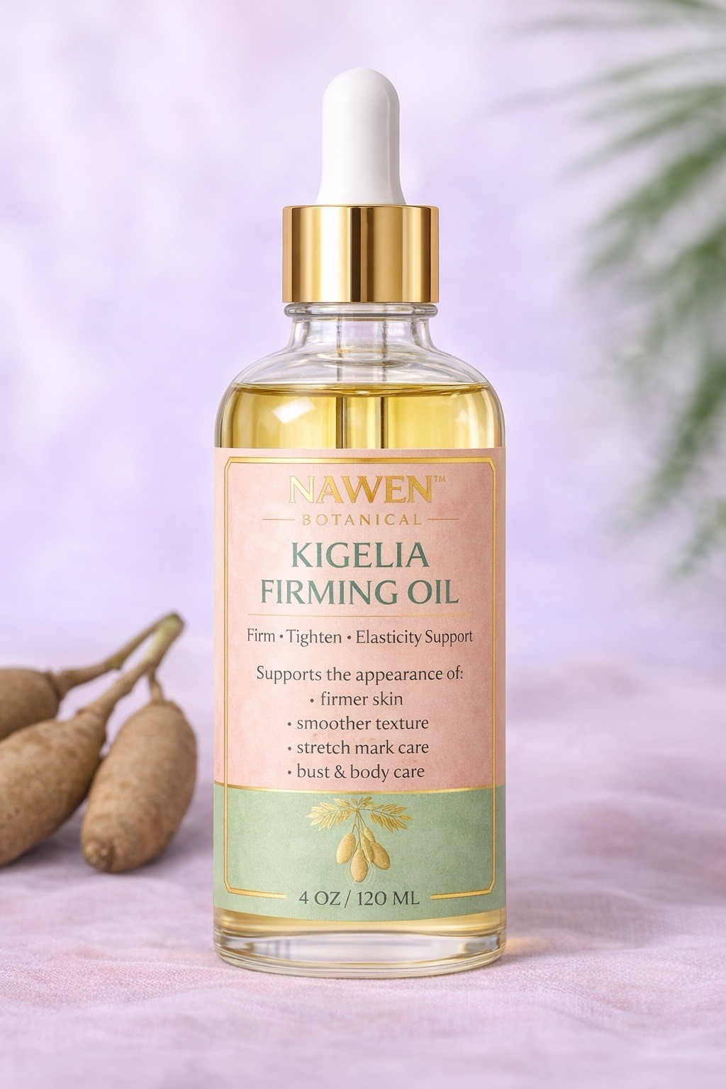 Kigelia Firming Oil 4oz – Skin Tightening, Stretch Mark Care, Body Elasticity