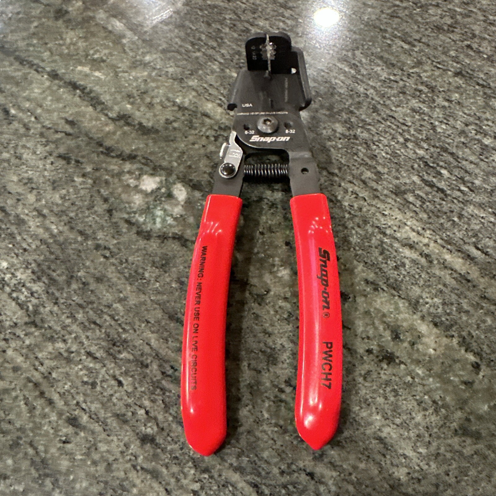 Snap On pwch7 7” in-line wire stripper / cutter red