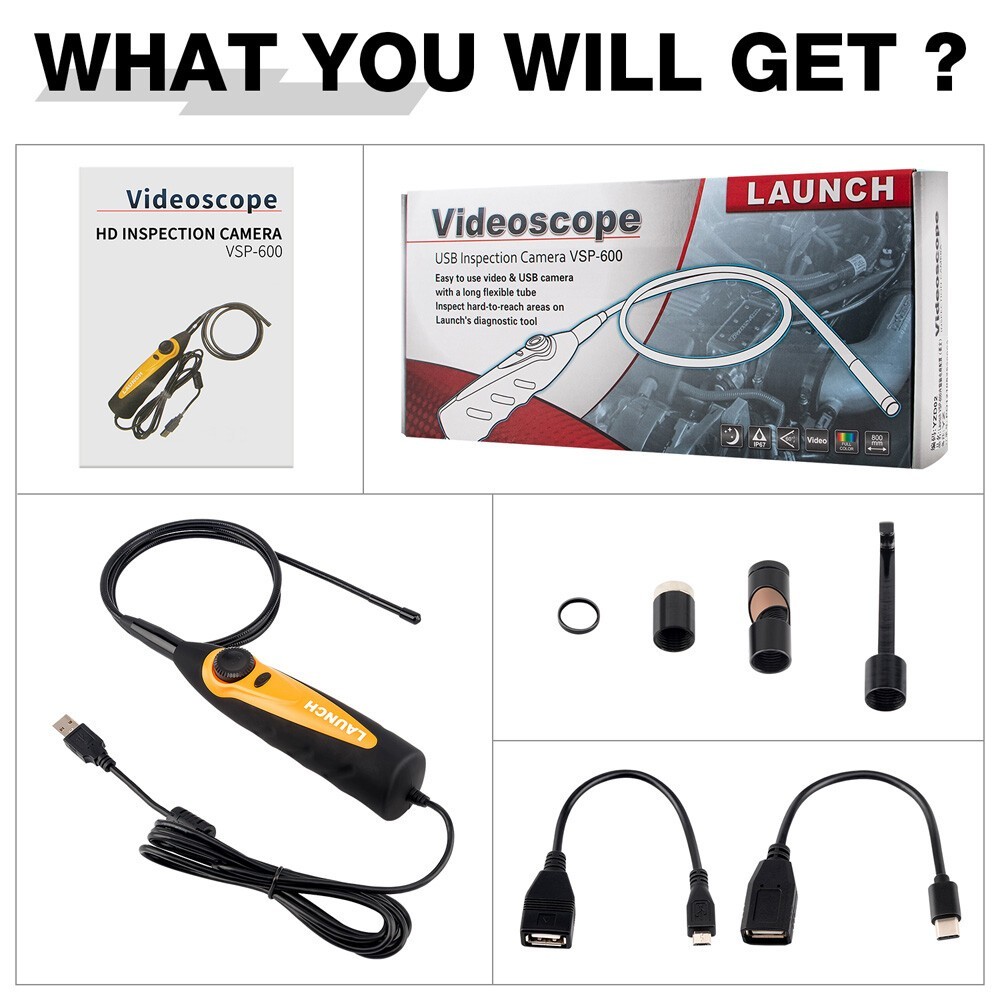 Launch Tech VSP-600 Inspection Camera Videoscope Borescope 5mm USB View&Capture*