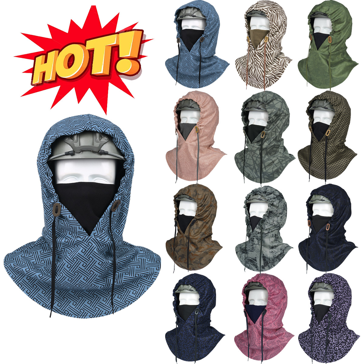 Windproof Neck Winter Warm Balaclava Skiing Full Face Mask for Cycling Sports